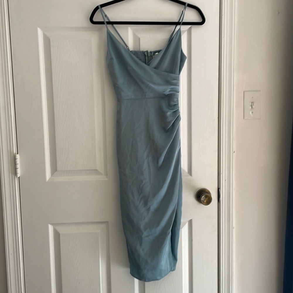 Abercrombie Silky Satin Ruched Midi Dress size XXS